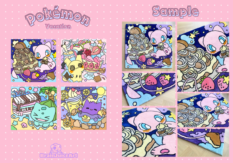 PREORDER Pokémon Inspired Tufted Rug 100x100cm